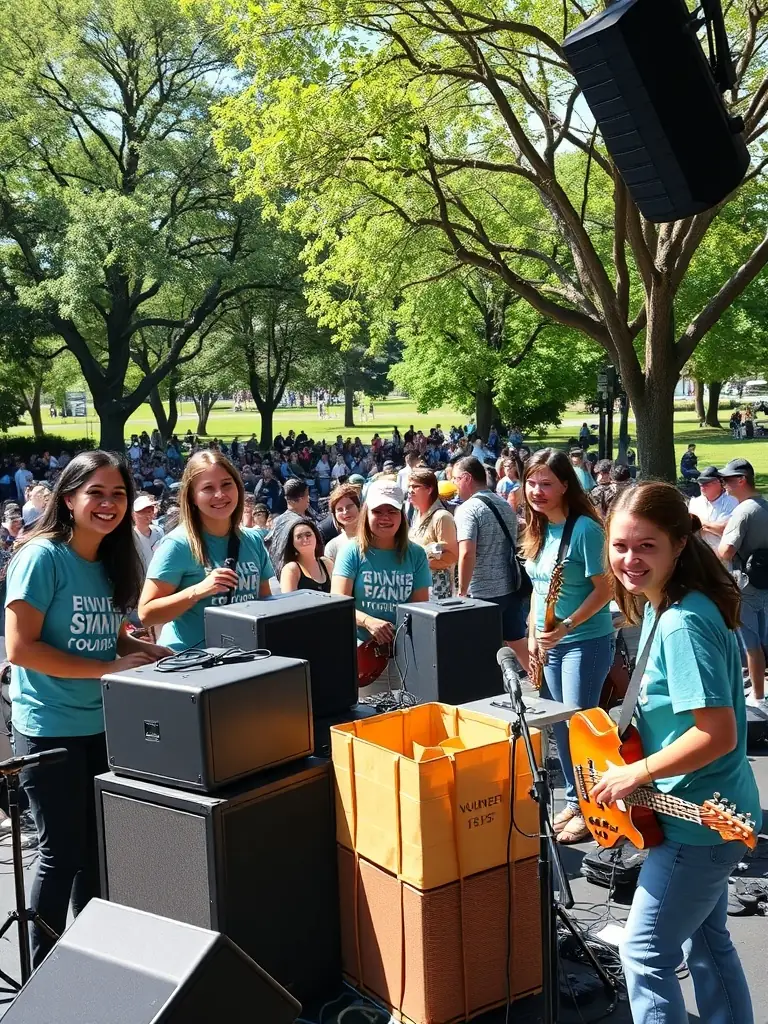 Image of volunteers setting up for a community volleyball event organized by LOUVIERS ARCHE VOLLEY BALL, highlighting the organization's commitment to community engagement.